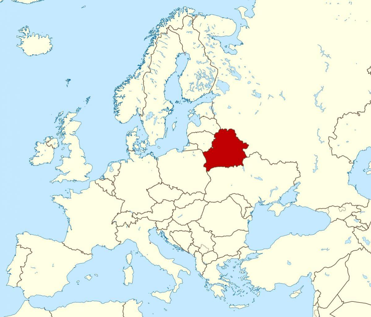 بيلاروس الموقع على خريطة العالم ، 